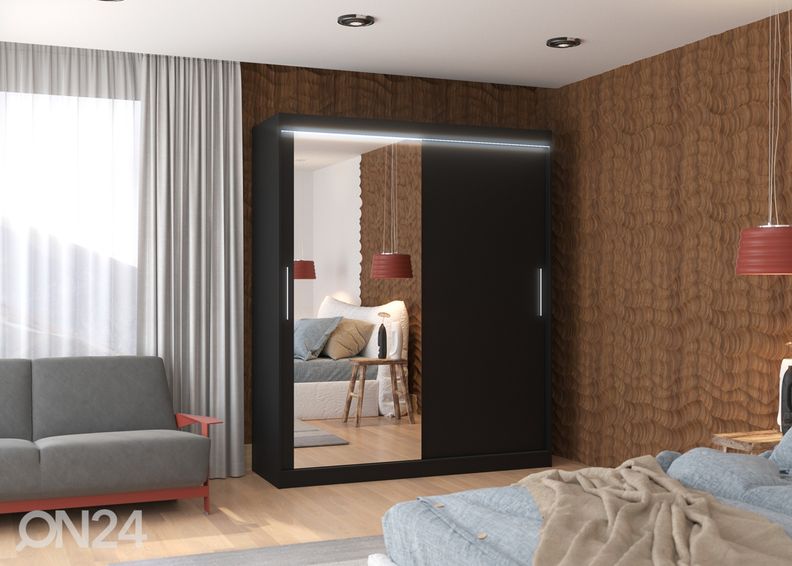 Lükandustega riidekapp 180 cm + LED suurendatud