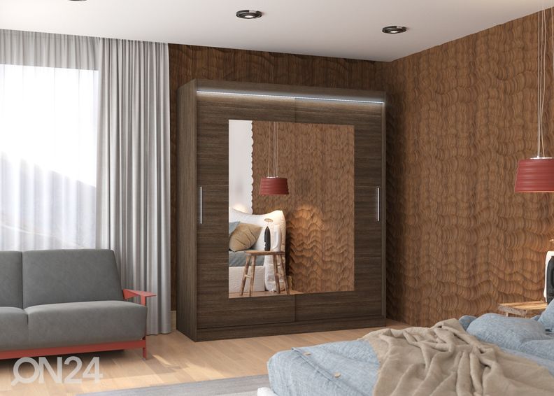 Lükandustega riidekapp 180 cm + LED suurendatud