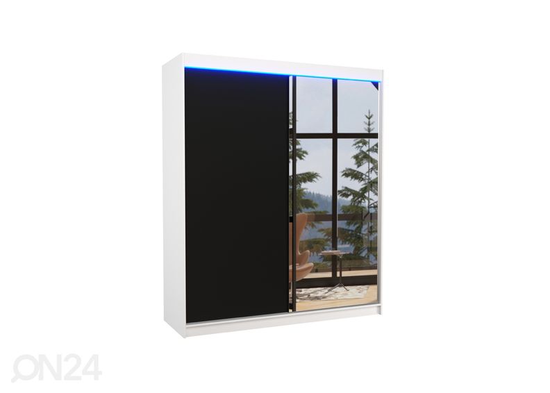 Lükandustega riidekapp 180 cm + LED suurendatud