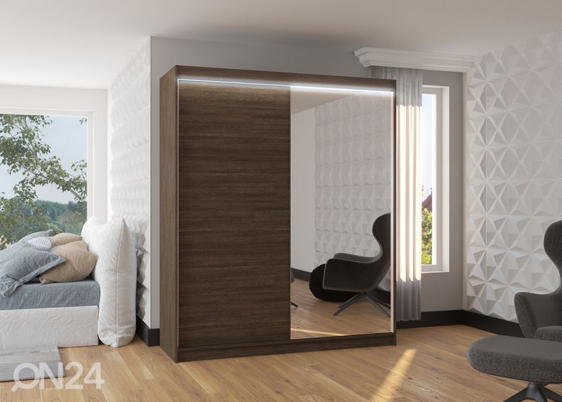 Lükandustega riidekapp 180 cm + LED suurendatud