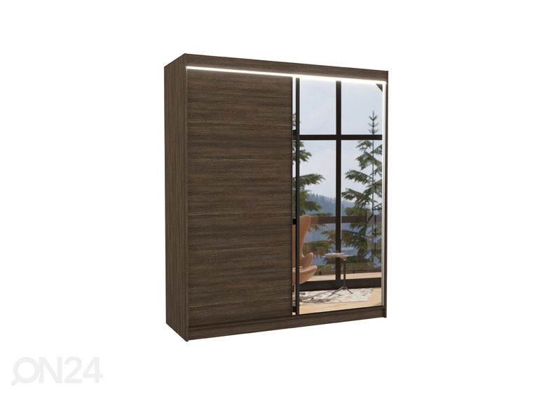 Lükandustega riidekapp 180 cm + LED suurendatud