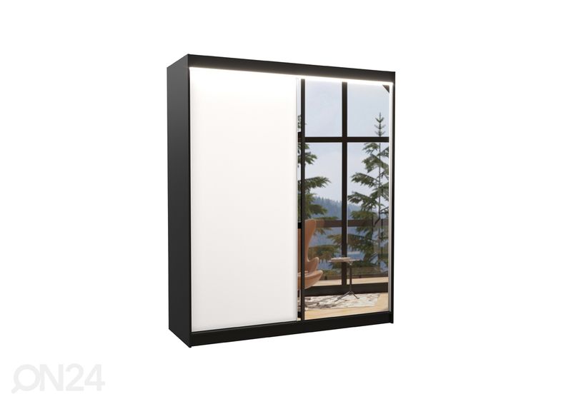 Lükandustega riidekapp 180 cm + LED suurendatud