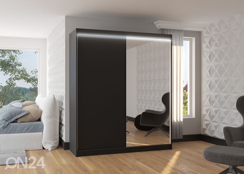 Lükandustega riidekapp 180 cm + LED suurendatud