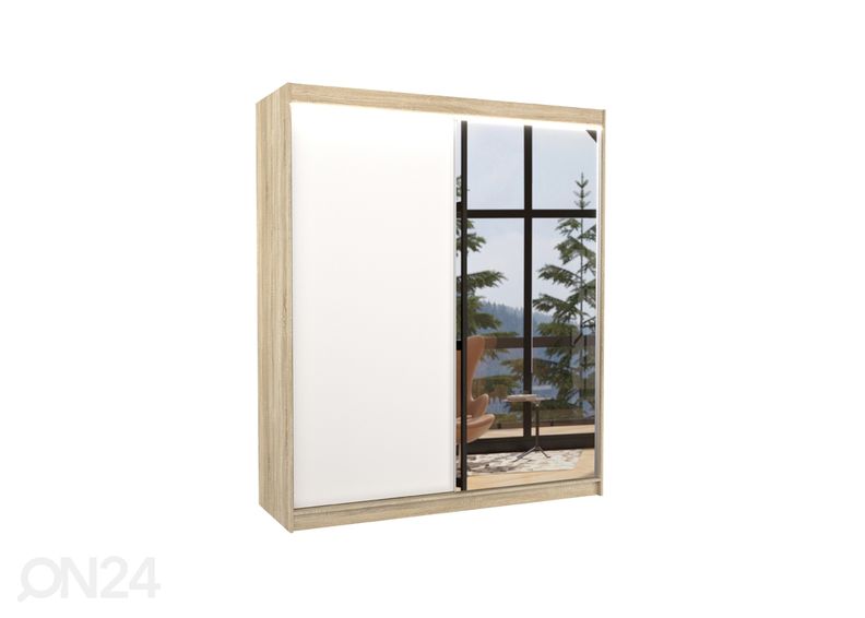 Lükandustega riidekapp 180 cm + LED suurendatud