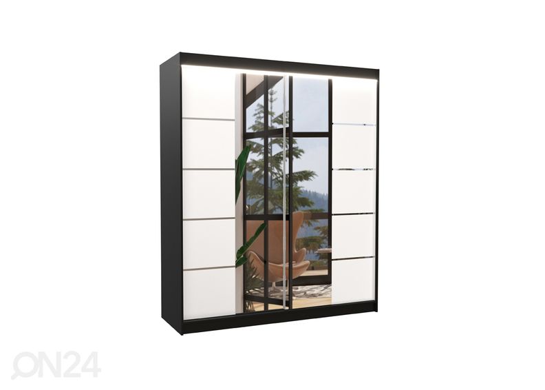 Lükandustega riidekapp 180 cm + LED suurendatud