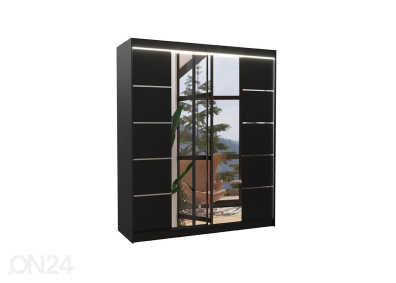 Lükandustega riidekapp 180 cm + LED suurendatud