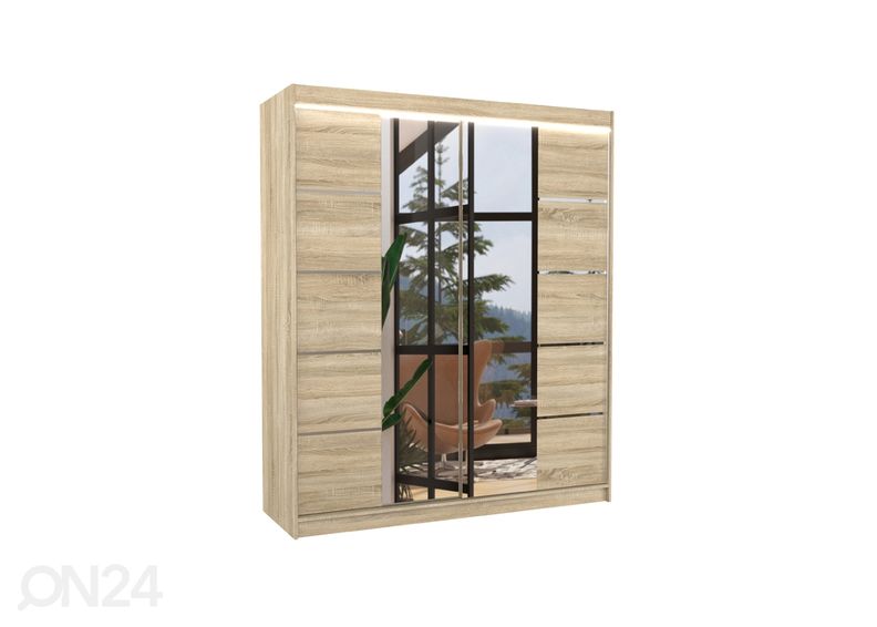 Lükandustega riidekapp 180 cm + LED suurendatud