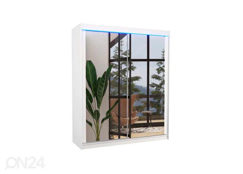 Lükandustega riidekapp 180 cm + LED suurendatud