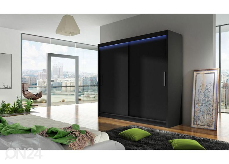 Lükandustega riidekapp 180 cm + LED suurendatud