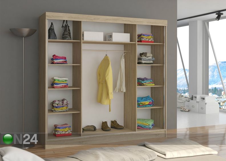 Lükandustega riidekapp 200 cm suurendatud