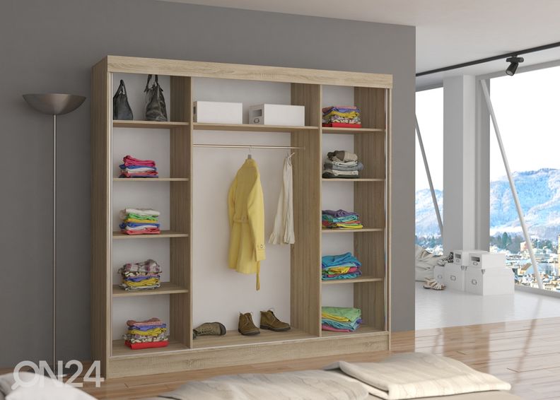 Lükandustega riidekapp 200 cm suurendatud