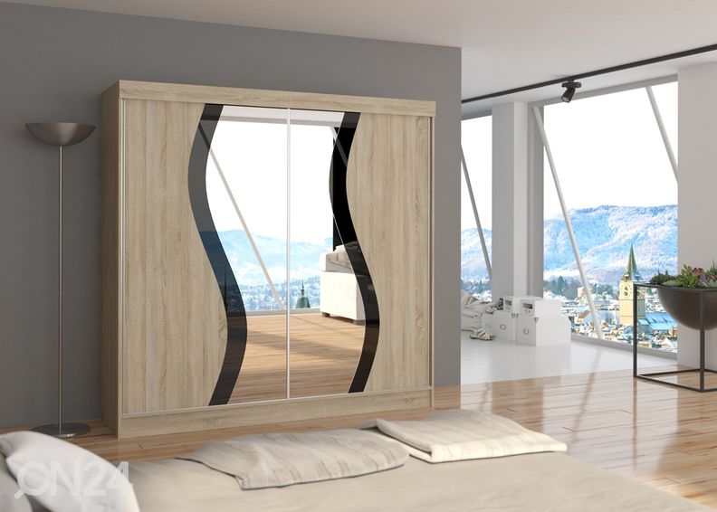 Lükandustega riidekapp 200 cm suurendatud