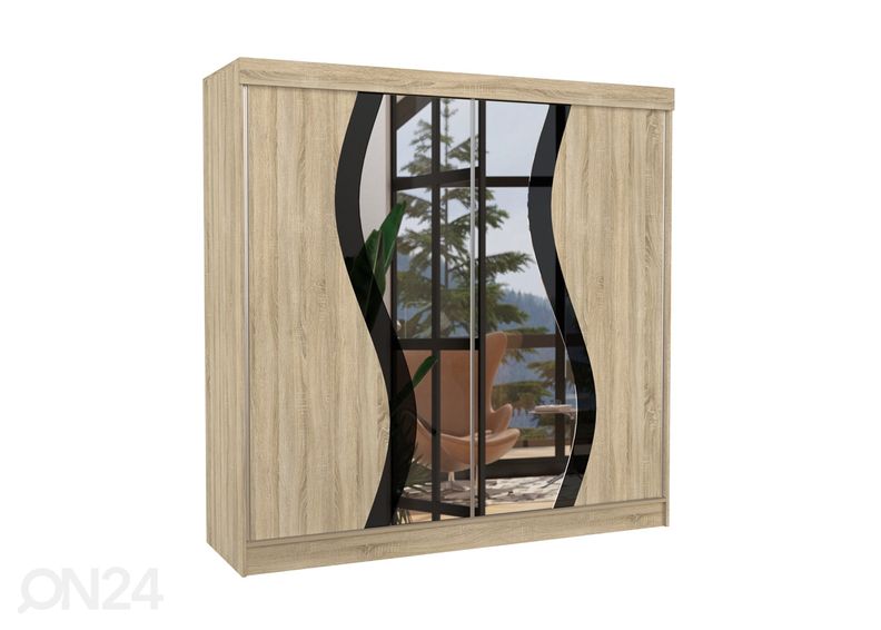 Lükandustega riidekapp 200 cm suurendatud