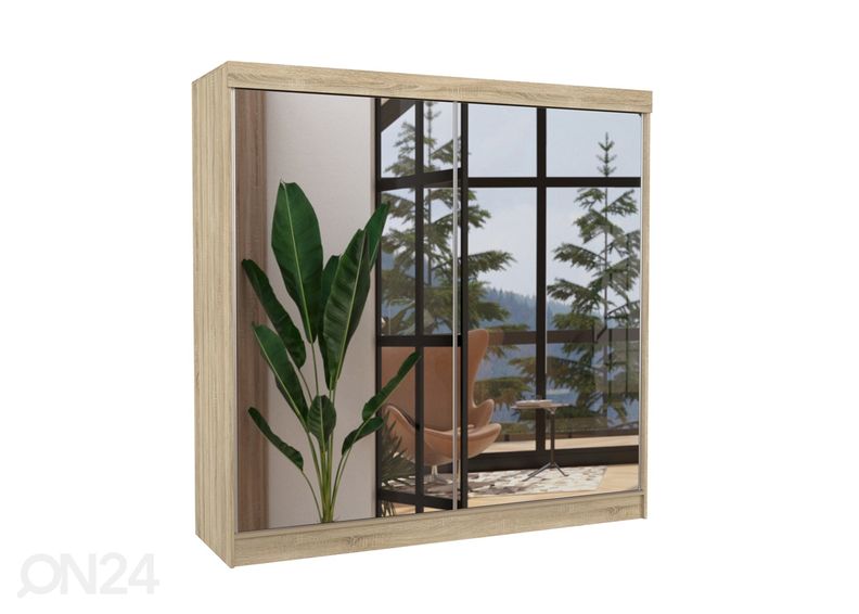 Lükandustega riidekapp 200 cm suurendatud