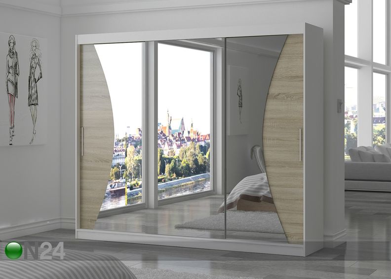 Lükandustega riidekapp 250 cm suurendatud
