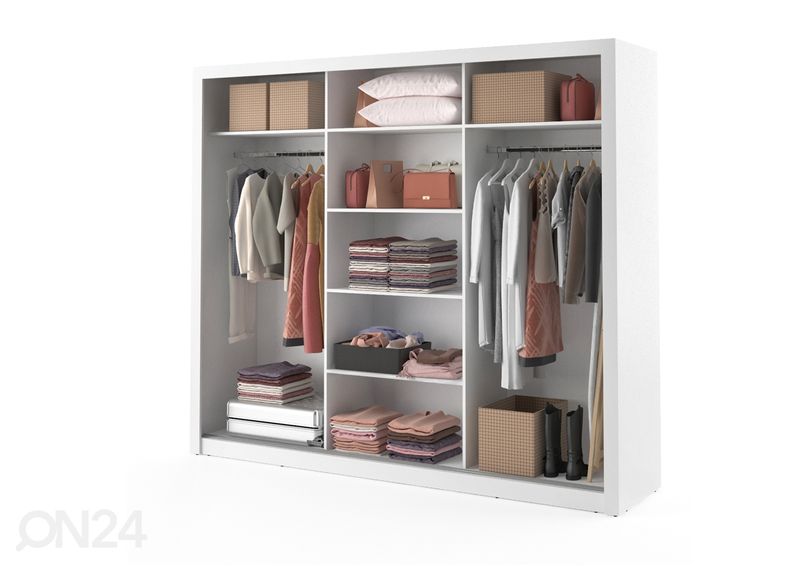 Lükandustega riidekapp 250 cm suurendatud