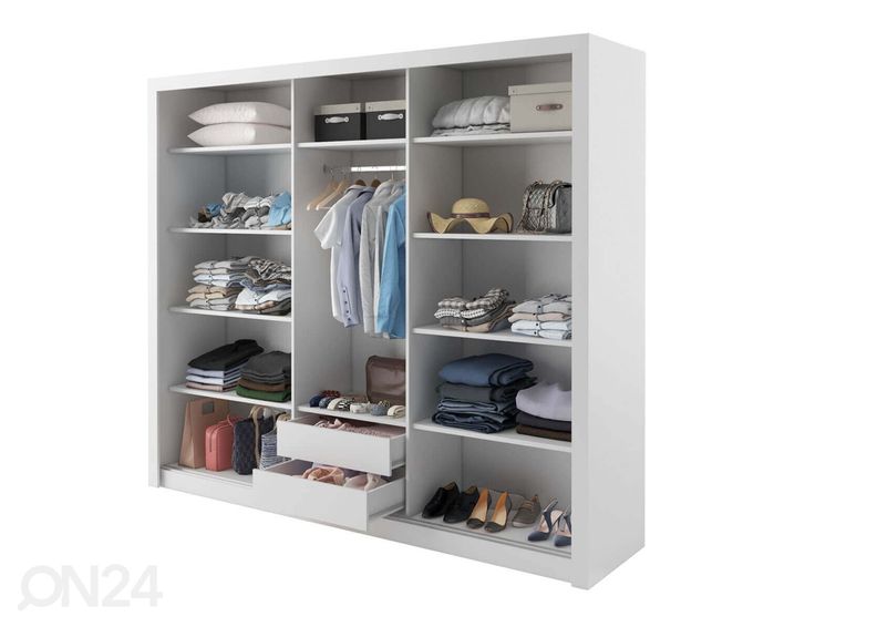 Lükandustega riidekapp 250 cm suurendatud