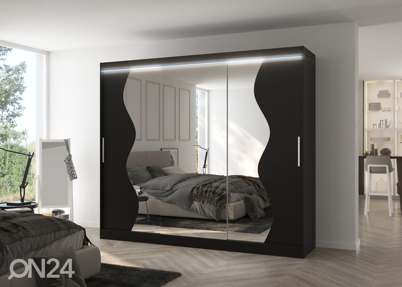 Lükandustega riidekapp 250 cm + LED suurendatud