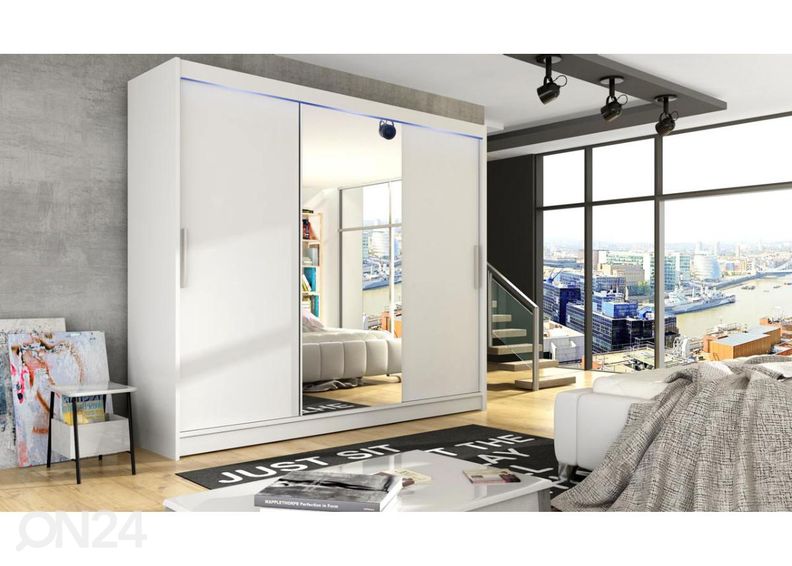 Lükandustega riidekapp 250 cm + LED suurendatud