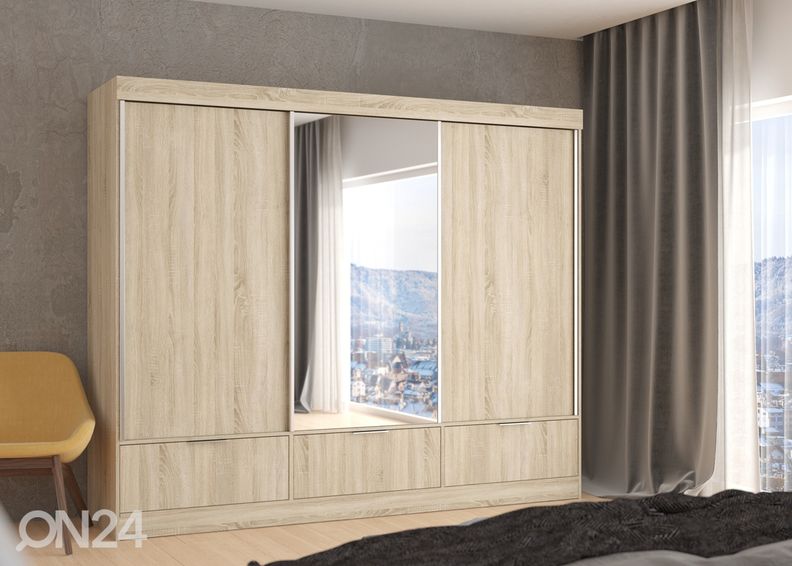 Lükandustega riidekapp 268 cm suurendatud