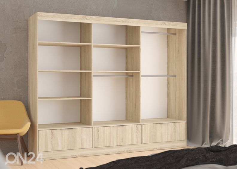 Lükandustega riidekapp 268 cm suurendatud