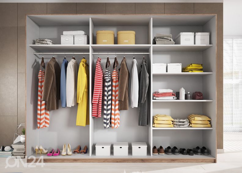 Lükandustega riidekapp 270 cm suurendatud