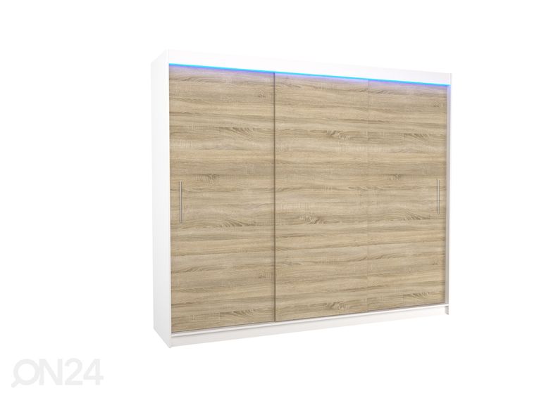 Lükandustega riidekapp Amanda I 250 cm + LED suurendatud