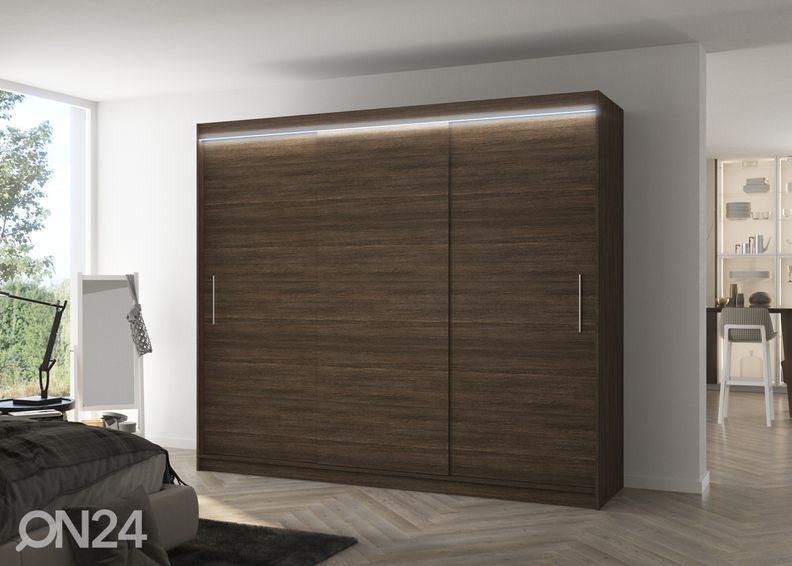 Lükandustega riidekapp Amanda I 250 cm + LED suurendatud