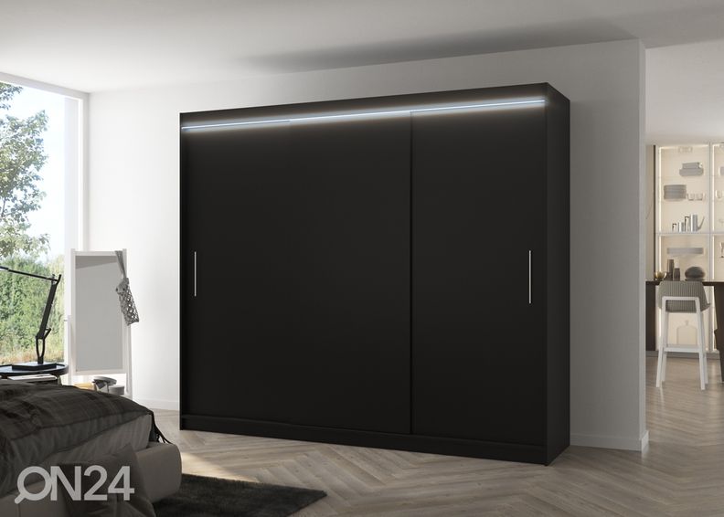 Lükandustega riidekapp Amanda I 250 cm + LED suurendatud