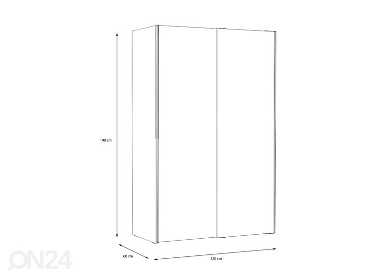 Lükandustega riidekapp Arco 120 cm suurendatud
