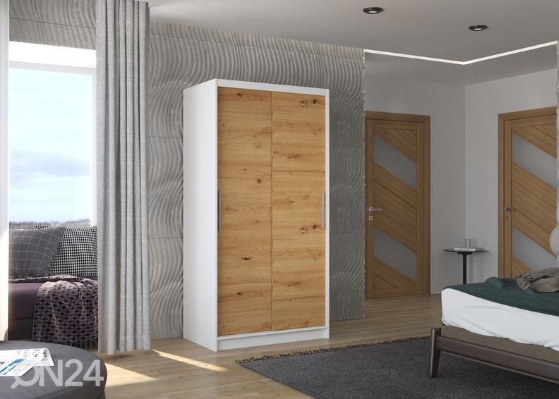 Lükandustega riidekapp Asta 100 cm suurendatud