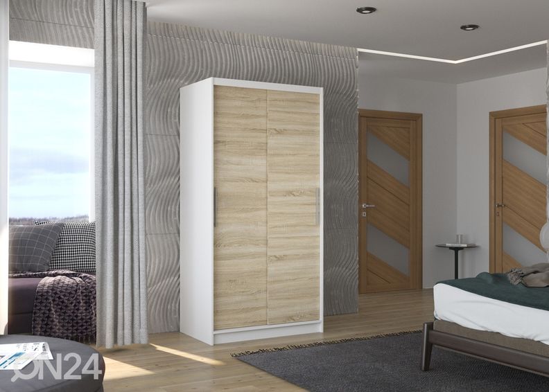 Lükandustega riidekapp Asta 100 cm suurendatud