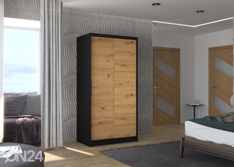 Lükandustega riidekapp Asta 100 cm suurendatud