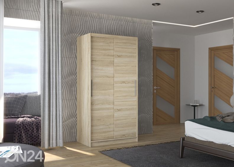 Lükandustega riidekapp Asta 100 cm suurendatud