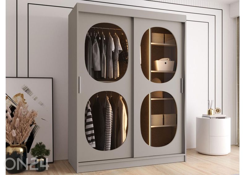 Lükandustega riidekapp Bahrajn 150 cm + LED suurendatud