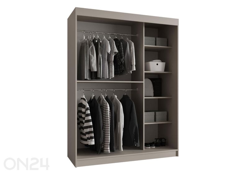 Lükandustega riidekapp Bahrajn 150 cm + LED suurendatud