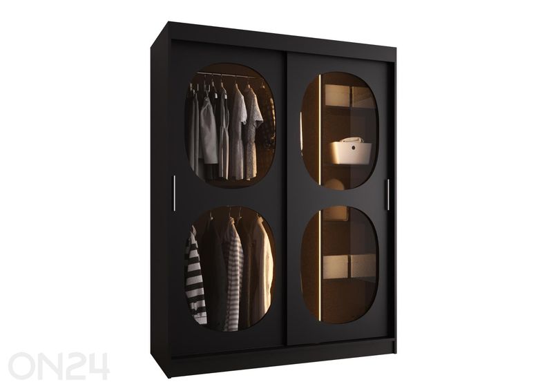 Lükandustega riidekapp Bahrajn 150 cm + LED suurendatud