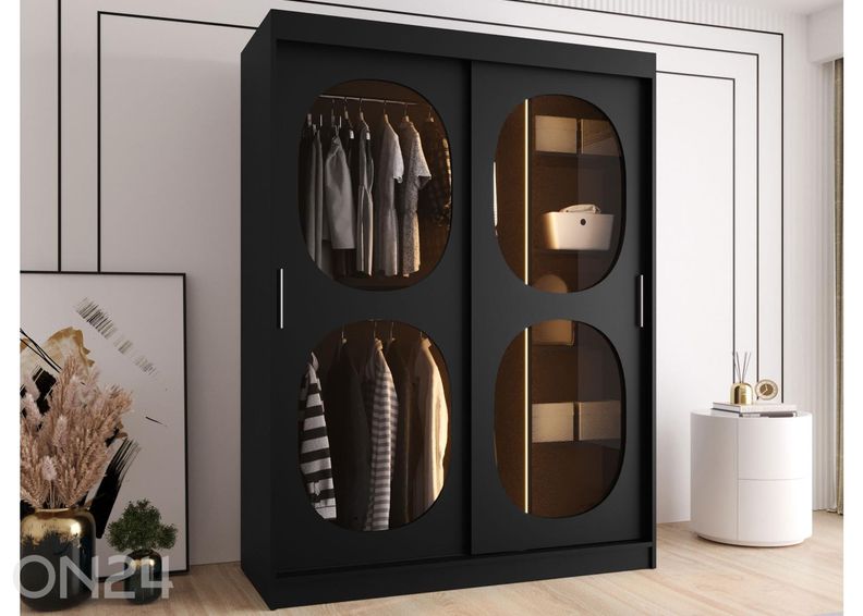 Lükandustega riidekapp Bahrajn 150 cm + LED suurendatud