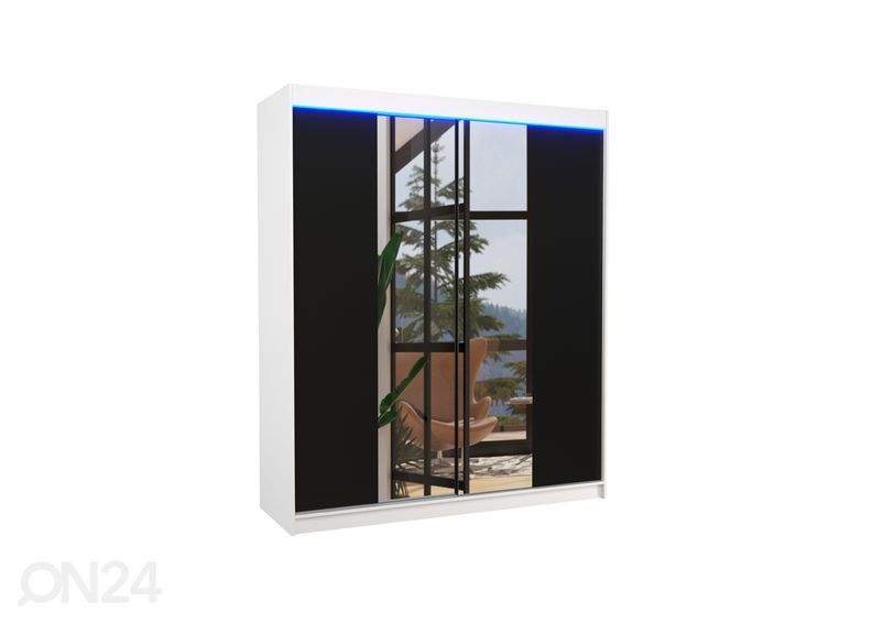 Lükandustega riidekapp Baldwin 180 cm + LED suurendatud