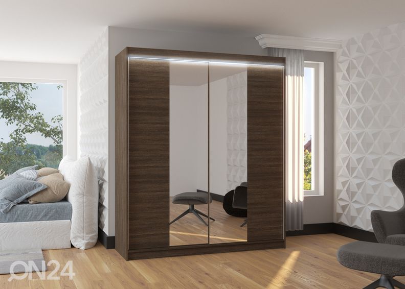 Lükandustega riidekapp Baldwin 180 cm + LED suurendatud