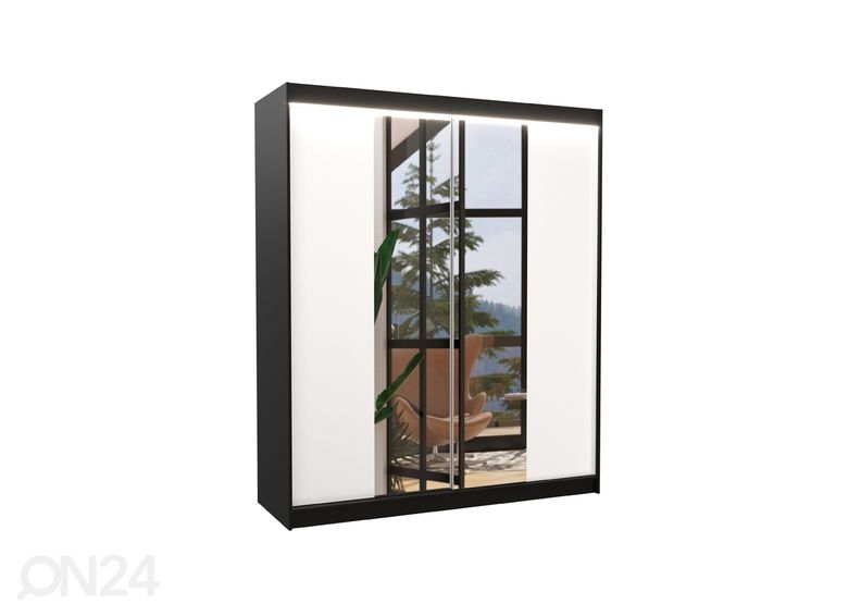 Lükandustega riidekapp Baldwin 180 cm + LED suurendatud