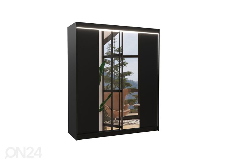 Lükandustega riidekapp Baldwin 180 cm + LED suurendatud