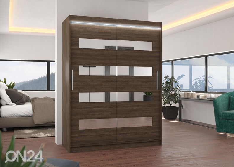 Lükandustega riidekapp Ballwin 150 cm + LED suurendatud