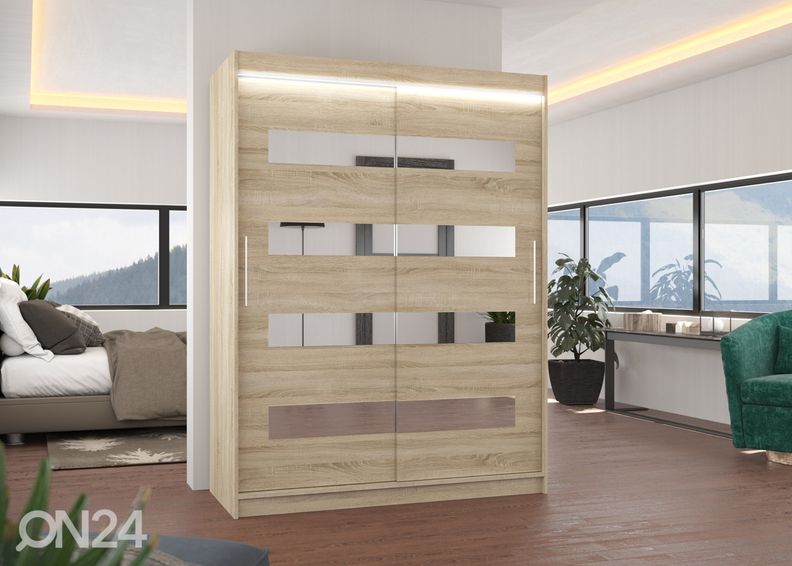 Lükandustega riidekapp Ballwin 150 cm + LED suurendatud
