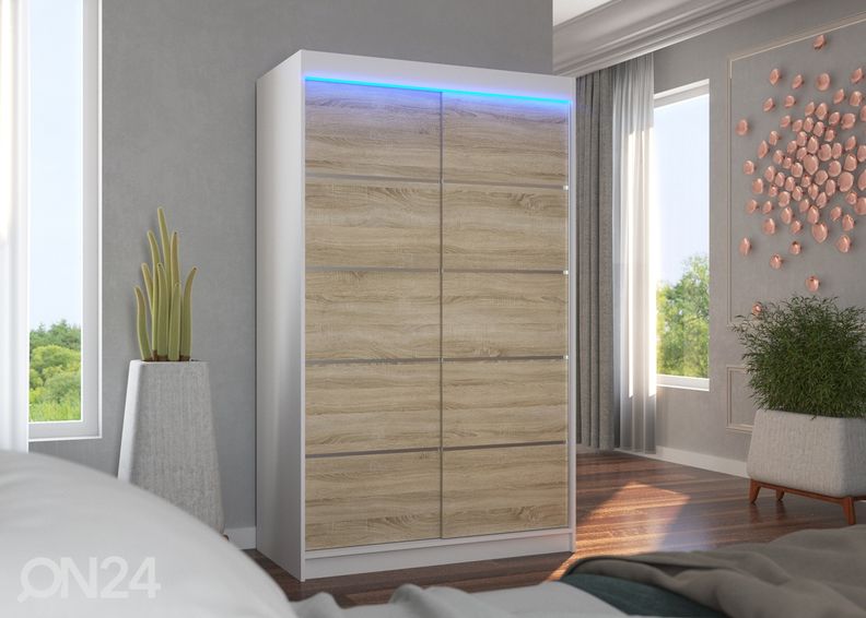 Lükandustega riidekapp Barba I 120 cm + LED suurendatud