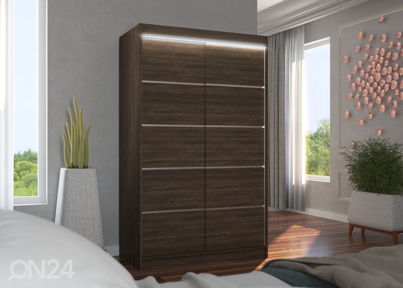 Lükandustega riidekapp Barba I 120 cm + LED suurendatud