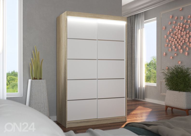 Lükandustega riidekapp Barba I 120 cm + LED suurendatud