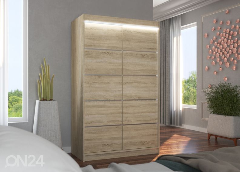 Lükandustega riidekapp Barba I 120 cm + LED suurendatud