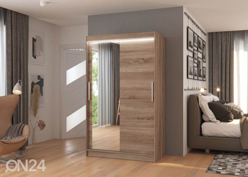 Lükandustega riidekapp Beth I 120 cm + LED suurendatud