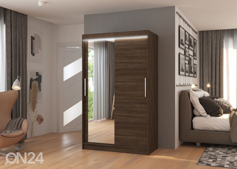 Lükandustega riidekapp Beth I 120 cm + LED suurendatud